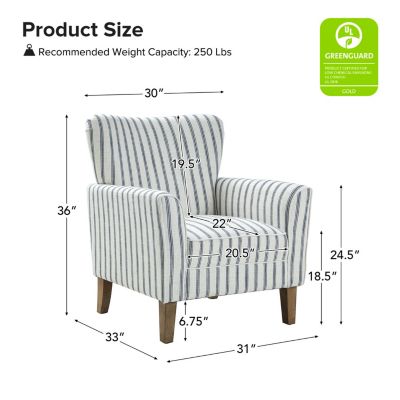 Upholstered Warren Armchair with Solid Wood Legs