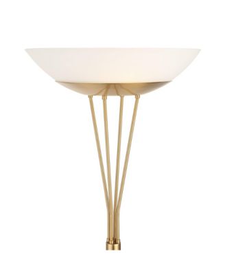 Ventura Mid Century Modern Torchiere Floor Lamp Standing LED 75" Tall Black Antique Brass Gold Metal Frosted Glass Bowl Shade for Living Room Reading House Bedroom Home Office