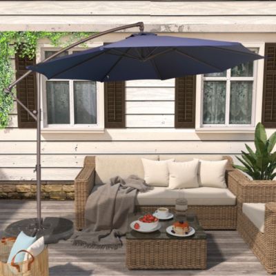 10 Ft Outdoor Cantilever UV Protective Patio Offset Umbrella for Balcony