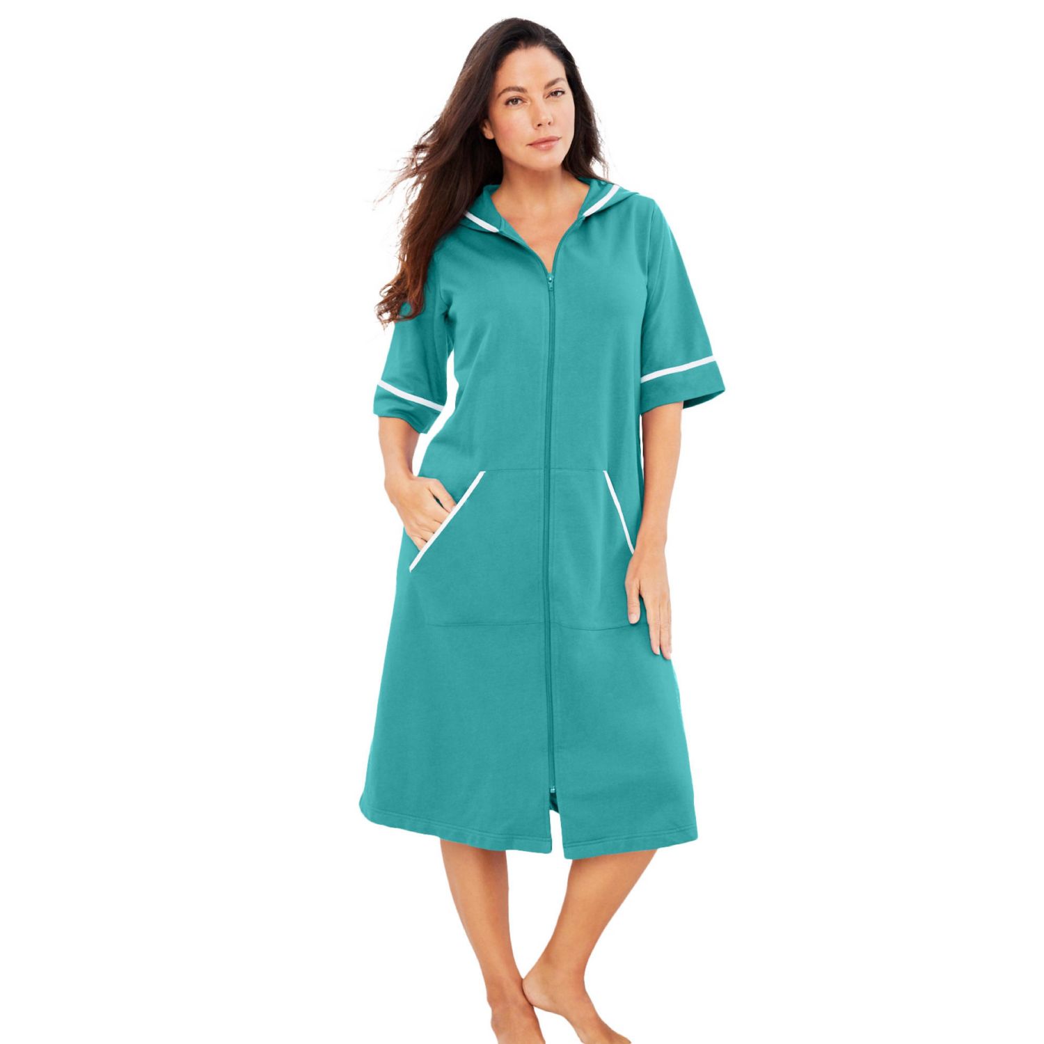 Plus Size Dreams and Co. Short French Terry Robe