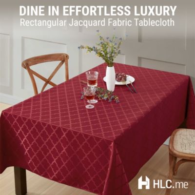 Modena Fabric Tablecloth, Jacquard Fabric Table Cloth for Rectangle Table, Advanced Water Resistance, Fade, Wrinkle, and Stain Resistant Table Cloth, Geometric Lattice Pattern