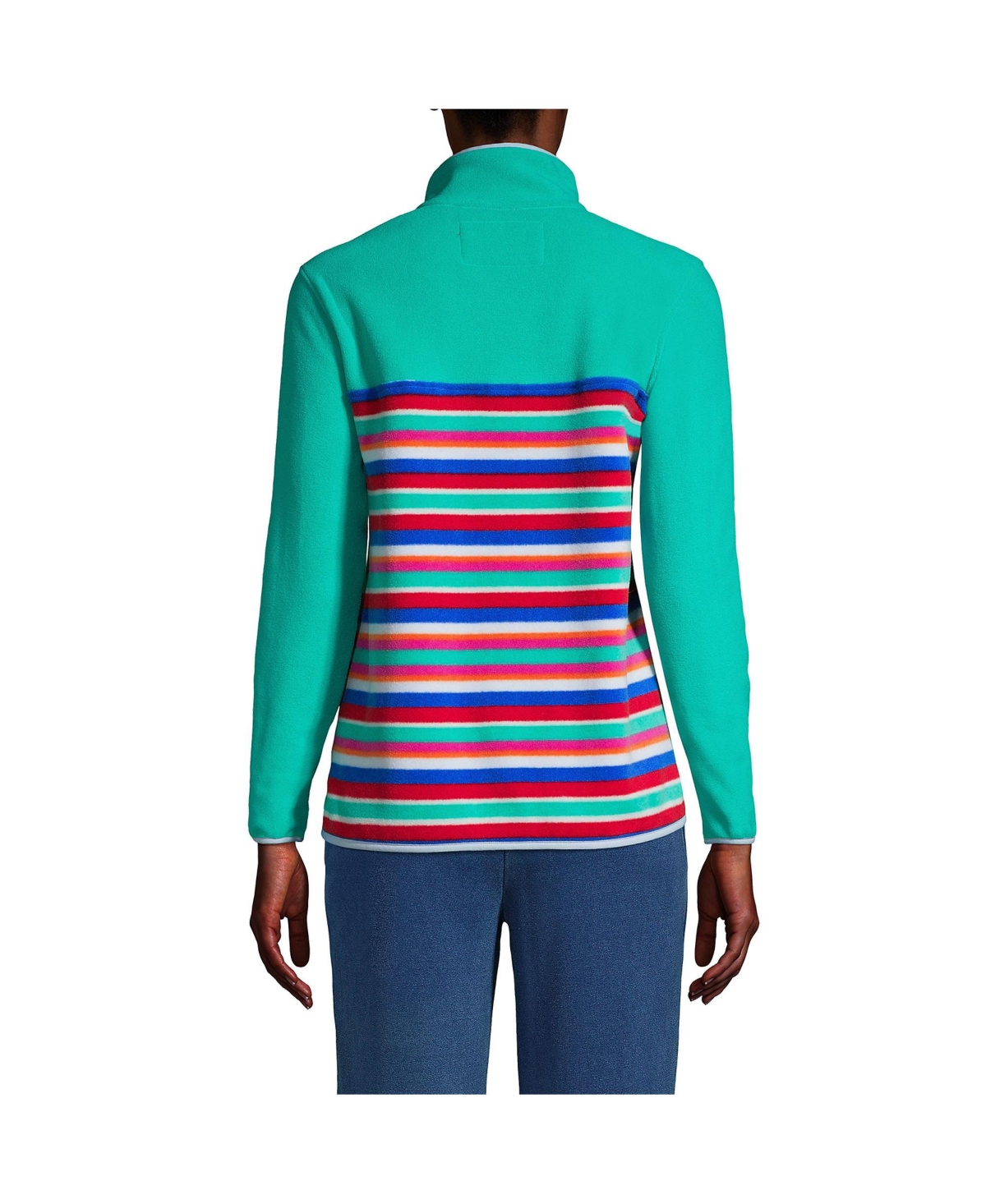 Lands' End Women's Petite Heritage Fleece Snap Neck Pullover
