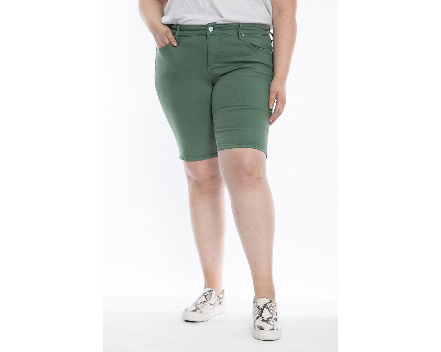 Plus Size Mid Rise Bermuda Shorts