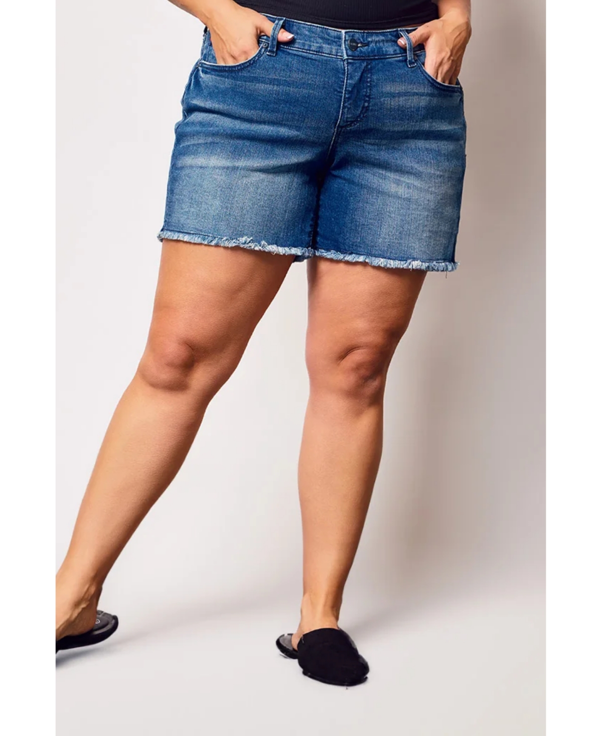 Plus Size Denim Shorts - Eliana