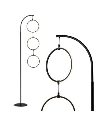 Nova 74" Dimmable LED Floor Lamp with Hanging Ring Lights