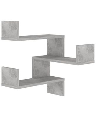 Wall Corner Shelf Concrete Grey Engineered Wood 15.7x15.7x19.7 in