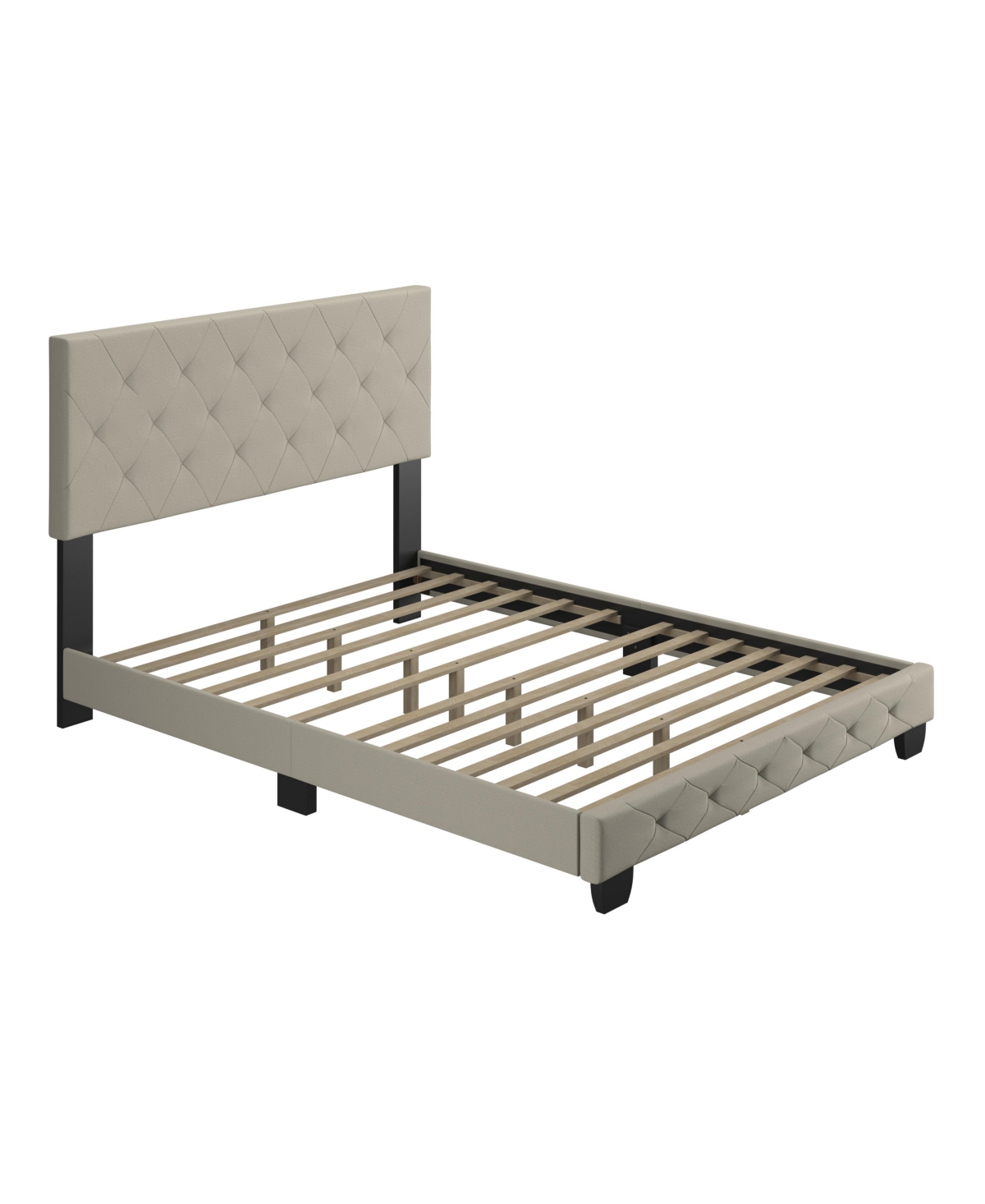 Chloe Linen Upholstered Platform Bed Frame with Adjustable Headboard - Boyd Sleep - Beige