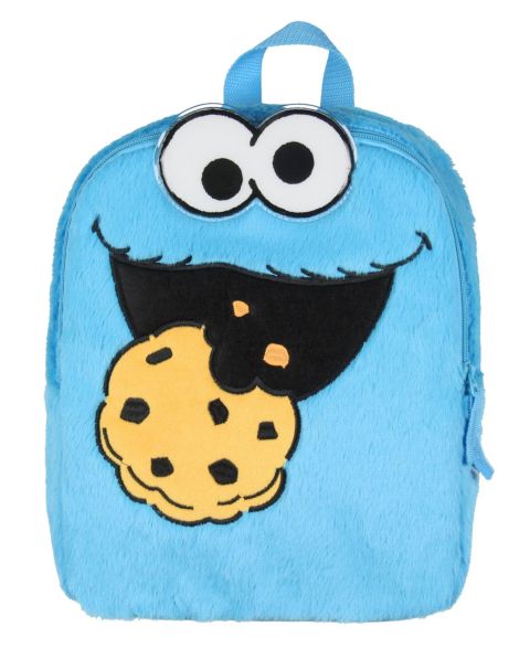 Рюкзак Sesame Street Plush Cookie Monster Smile Face 12 Inch For Daily Use