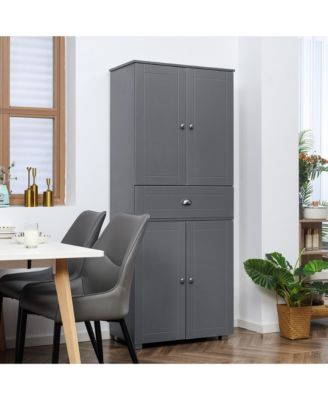 71" Freesding Kitchen Pantry Cabinet with 2 Large Double Door Cabinets