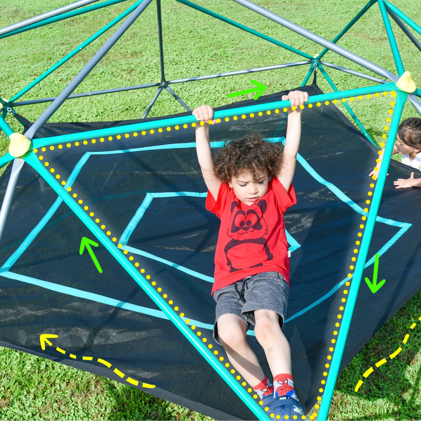 Детская игрушка Streamdale Furniture 12ft Geometric Climbing Dome Tower, Metal, 1000 lbs. Capacity, Ages 3+, цвет: Серый — фото 6