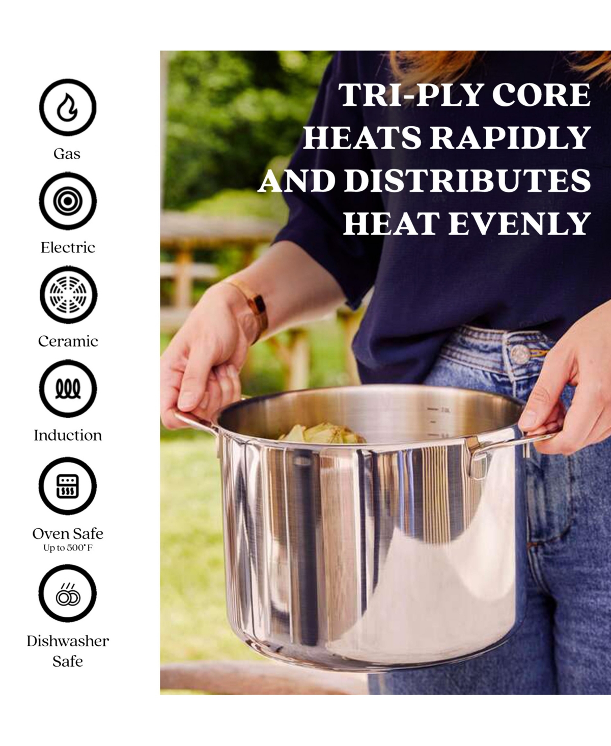 Alva Maestro Stainless Steel Casserole Dish Pot 3.9 Qt with Lid - Non Toxic Cookware, Induction Compatible, Versatile Kitchen Pot, Soup Pot, Stock Pot