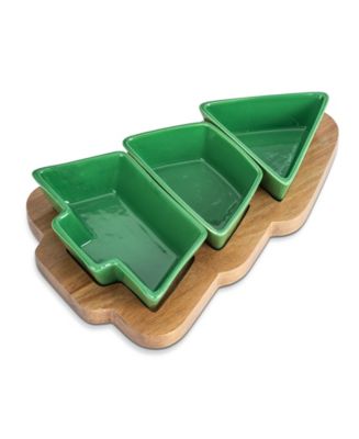 Thirstystone Condiment Bowl Set on Wooden Tree Board,set of 4 - Macy's