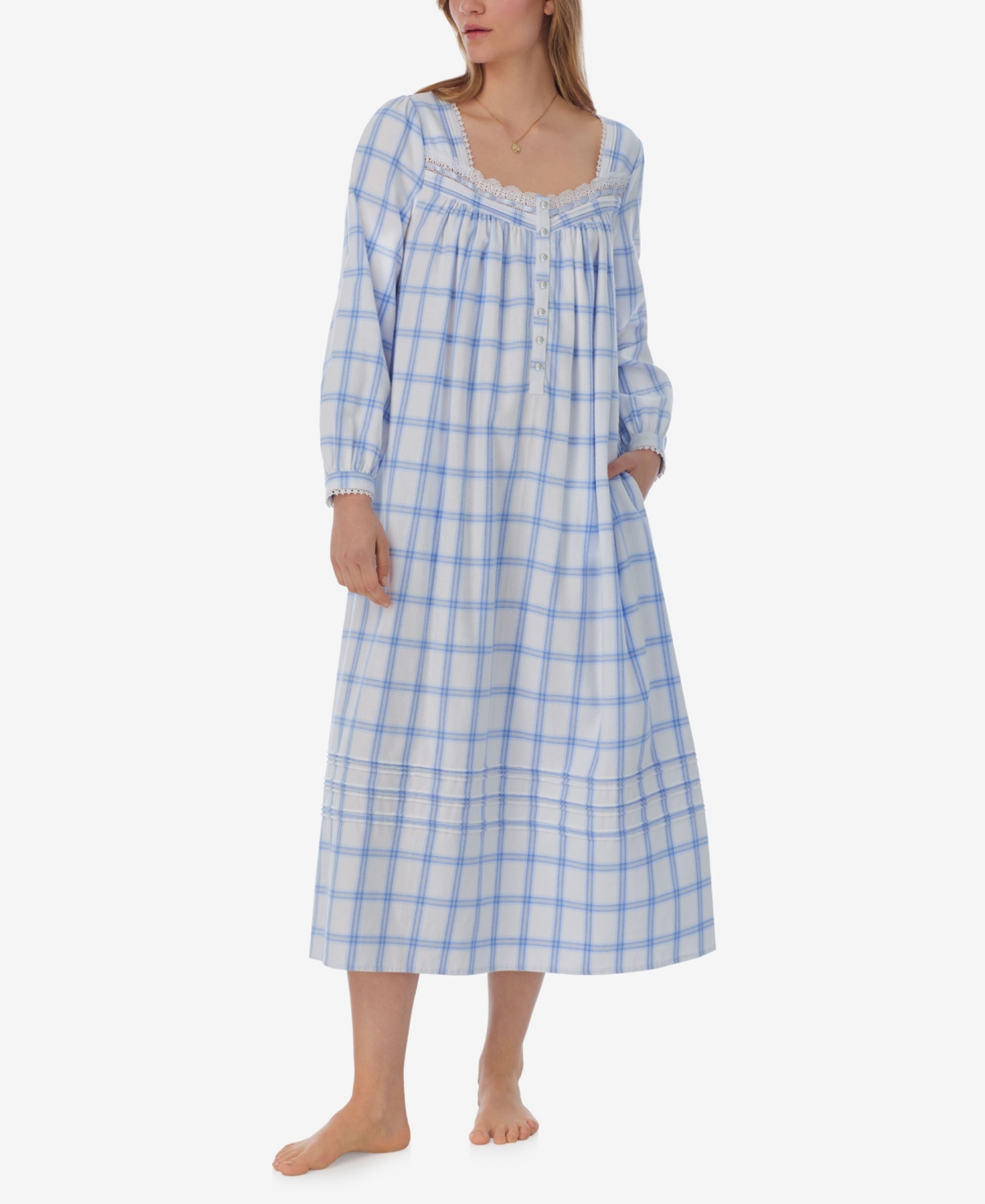 Eileen West Women's Cotton Plaid Ballet Nightgown