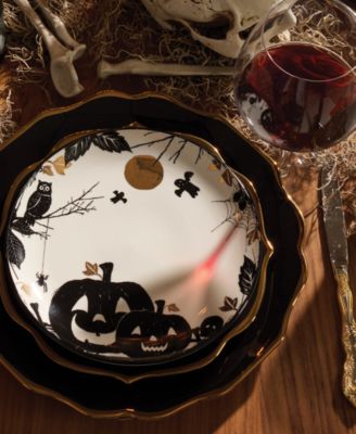 Vintage Halloween Haunted Assorted Accent Plates, Set of 4
