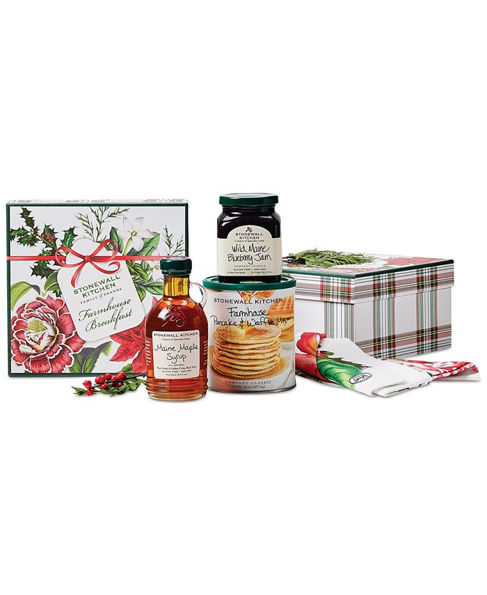 Stonewall Kitchen Holiday Farmhouse Breakfast Gift Box, 4 Piece Set ...