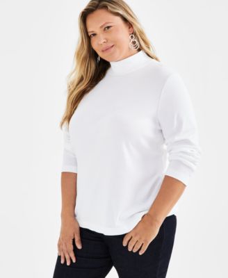 Style & Co - Plus Size Solid Essentials Mock-Neck Top