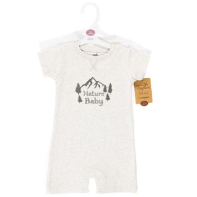 Baby Boys Unisex 2 Pack of Natural Rompers