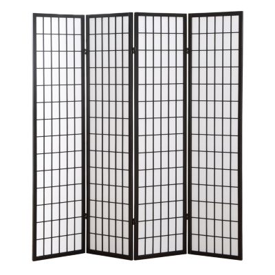 Streamdale 4 Panel Oriental Shoji Screen / Room Divider, Black