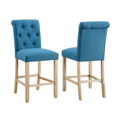 Button Tufted Counter Stools (Set of 2)