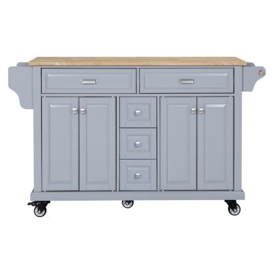 Cambridge Wood Top Kitchen Island with Storage