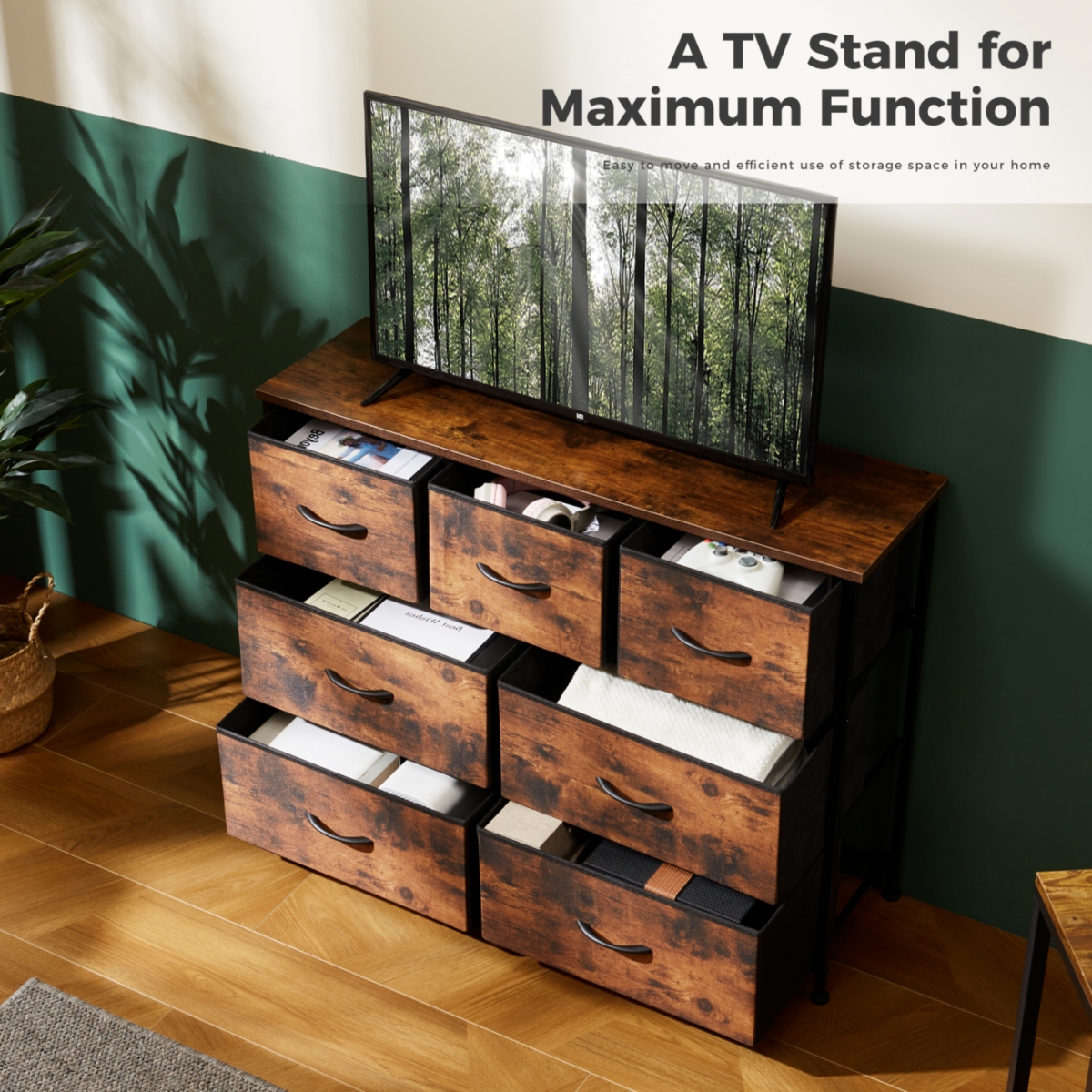 Streamdale Furniture 7 storage Spaces, assembled wardrobe lockers, bedroom furniture lockers,- Brown