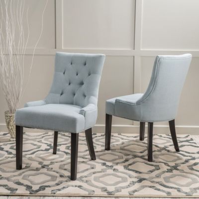 Set of 2 Tufted Velvet Dining Chairs w/ Diamond Stitching