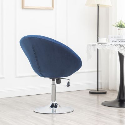 Velvet Upholstered Tufted Back Swivel