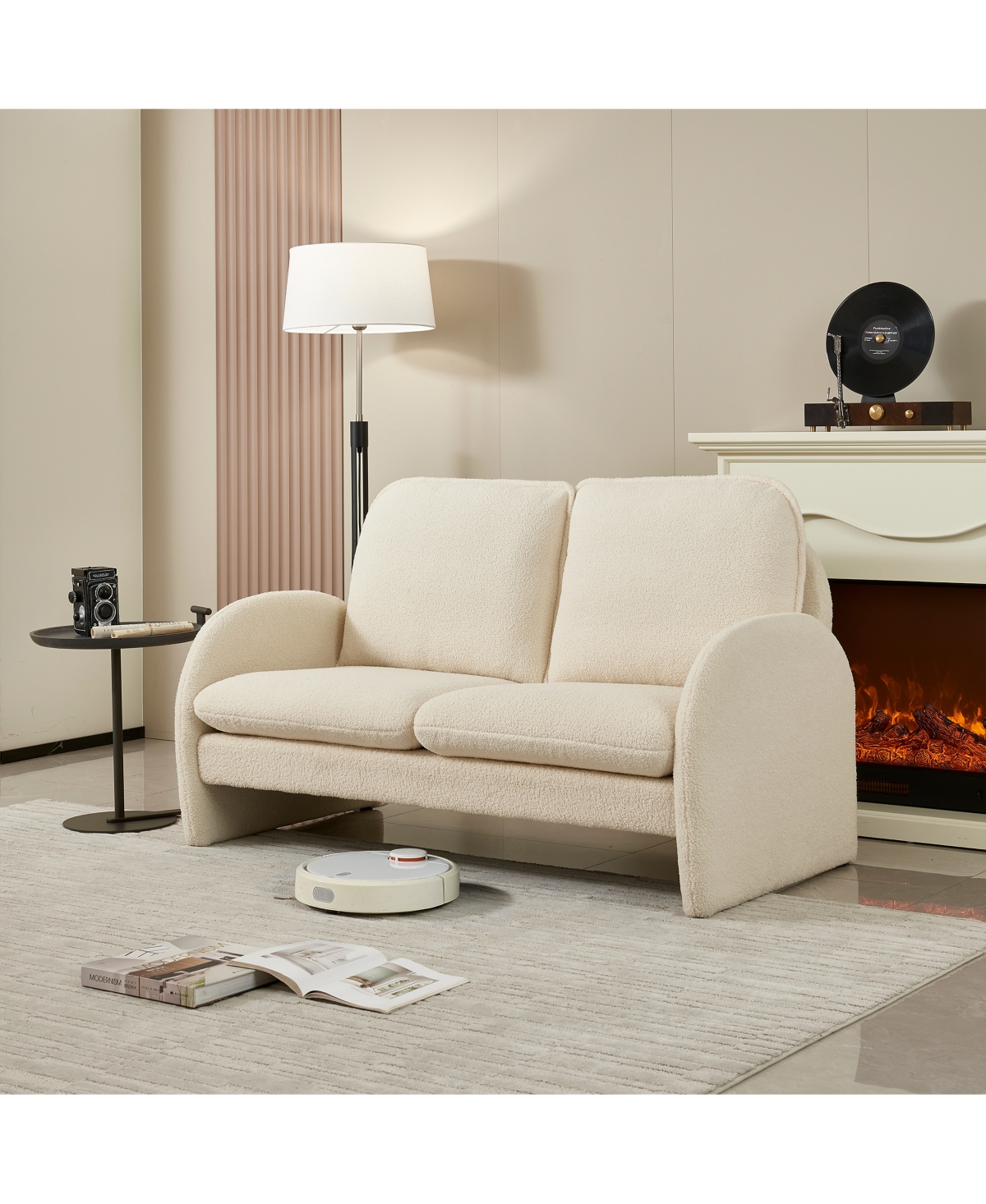 Streamdale Furniture Lamb Fabric Loveseat Comfort, Style, and Versatility in One