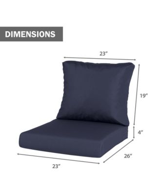 Outdoor Chair Cushions Set, 23"x26", Water Resistant Outdoor Deep Seat Cushions with Handle & Adjustable Straps
