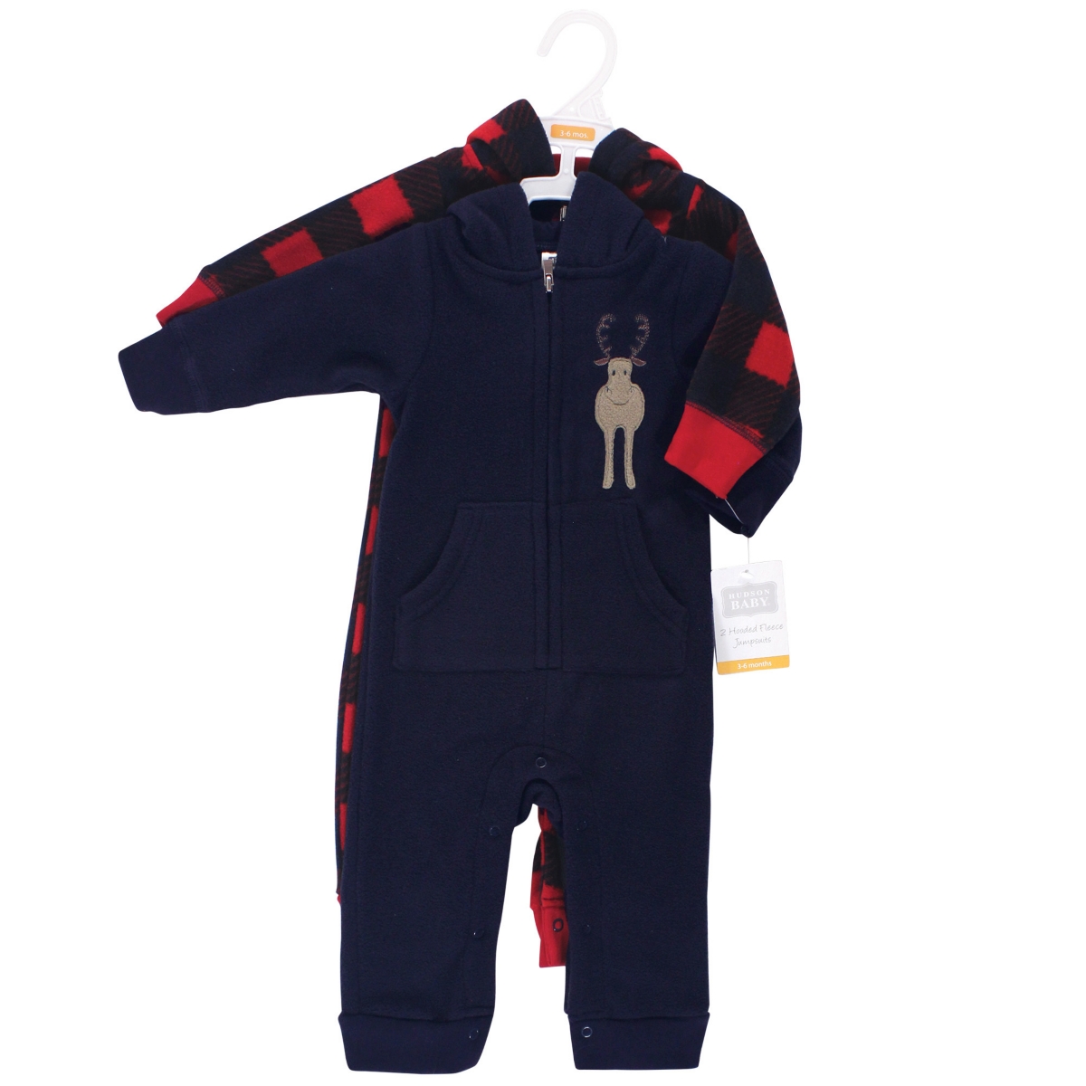 Hudson Baby Boys Fleece Jumpsuits, Coveralls, and Playsuits 2pk, Forest Moose, 18-24 Months