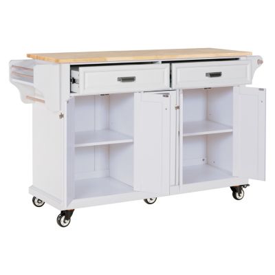 Streamdale Cambridge Natural Wood Top Kitchen Island with Storage