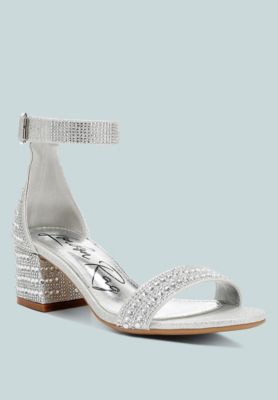 Women's Twerky Rhinestones Embellished Block Sandals
