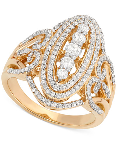 Wrapped in Love™ Diamond Cluster Ring (1 ct. t.w.) in 14k Gold
