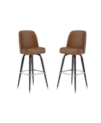 2 Pack Metal Barstool With Swivel Bucket Seat