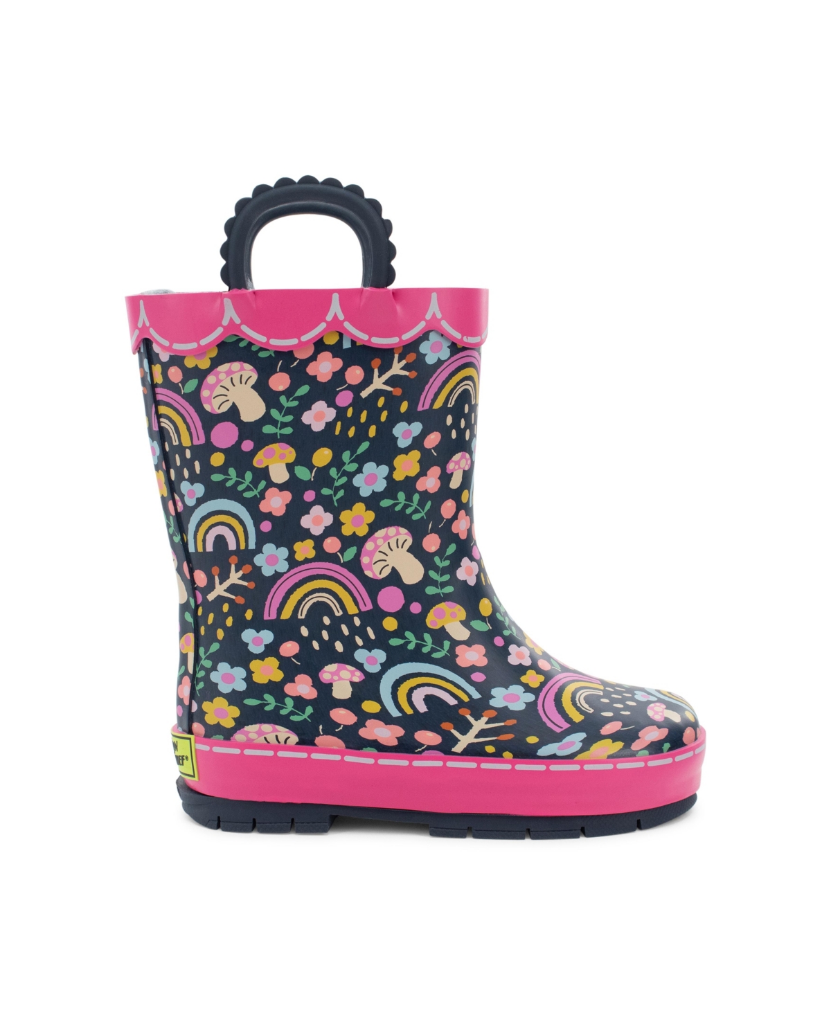 Kids Fantasy Forest Faux Fur Rain Boot - Navy