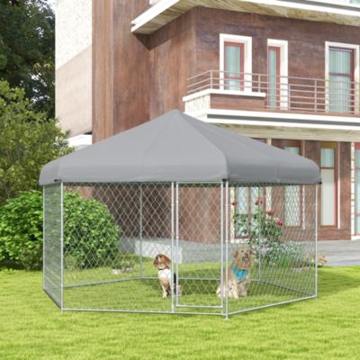 13.4' x 11.5' x 8.8' Dog Kennel Outdoor W/ Waterproof Roof