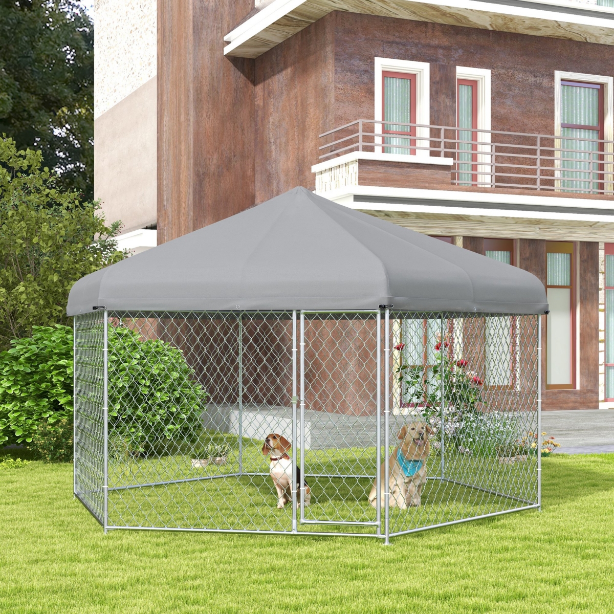 PawHut 13.4' x 11.5' x 8.8' Dog Kennel Outdoor W/ Waterproof Roof