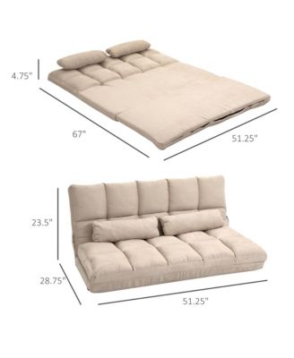 Convertible Floor Sofa with Adjustable Backrest and Headrest,
