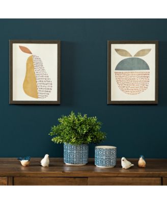 Ornamental Blue And White Ceramic Pot (Set of 2)