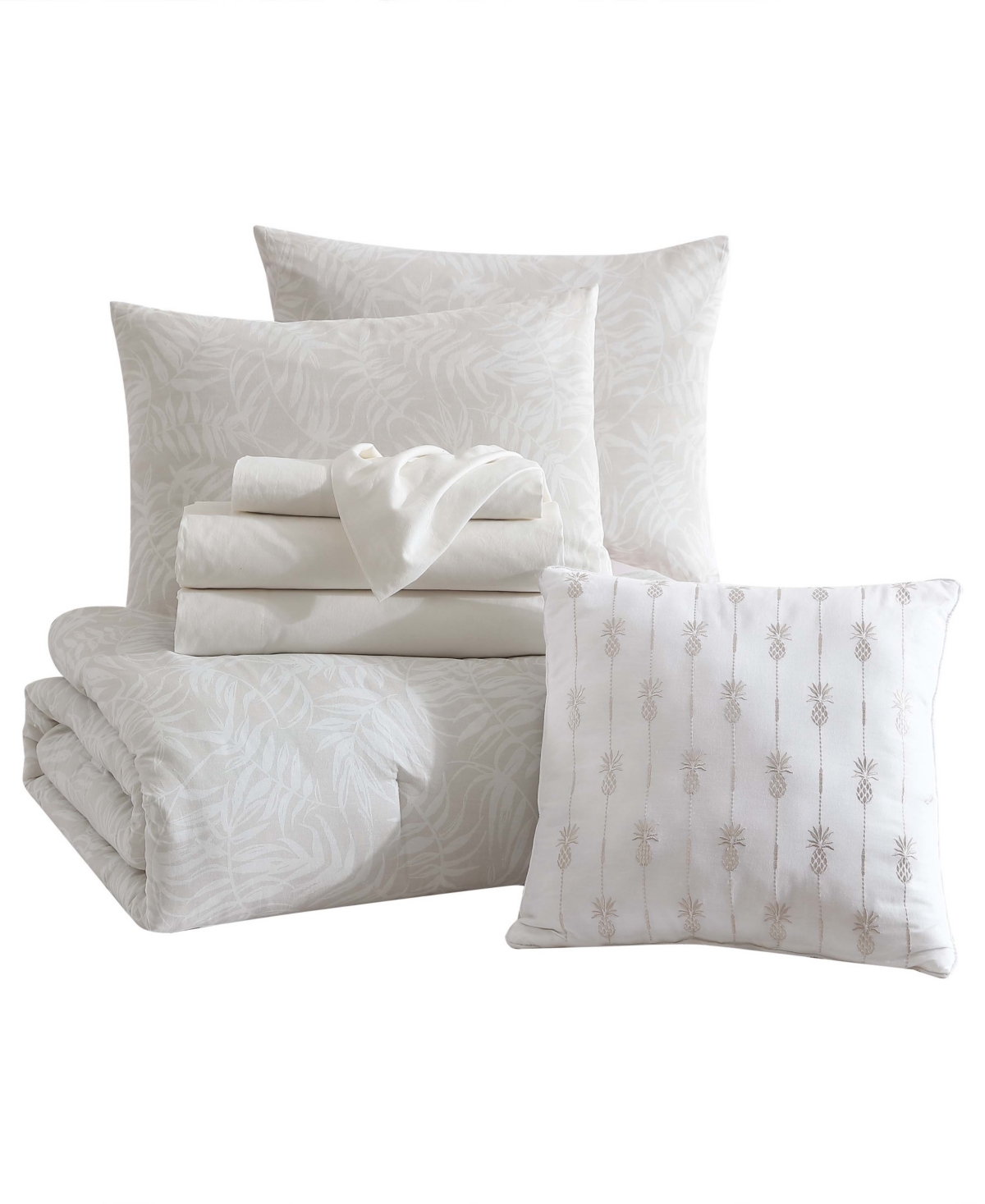 Tommy Bahama Home Art Of Palms 8 Piece Comforter Set, Queen In Beige