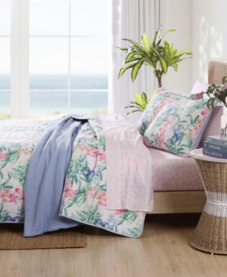 CLOSEOUT! Island Orchid Reversible 3 Piece Quilt Set, Full/Queen