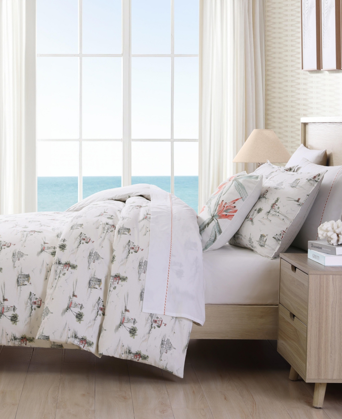 Closeout! Tommy Bahama Home Beach Club Reversible 3 Piece Duvet Cover Set