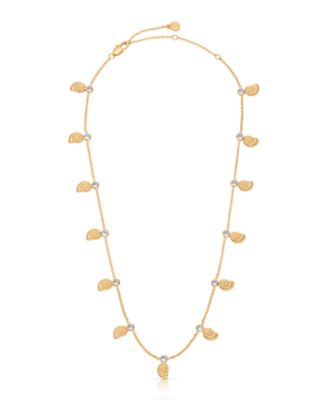 18k Gold Plated Swirled Shell Dangle Charm Necklace