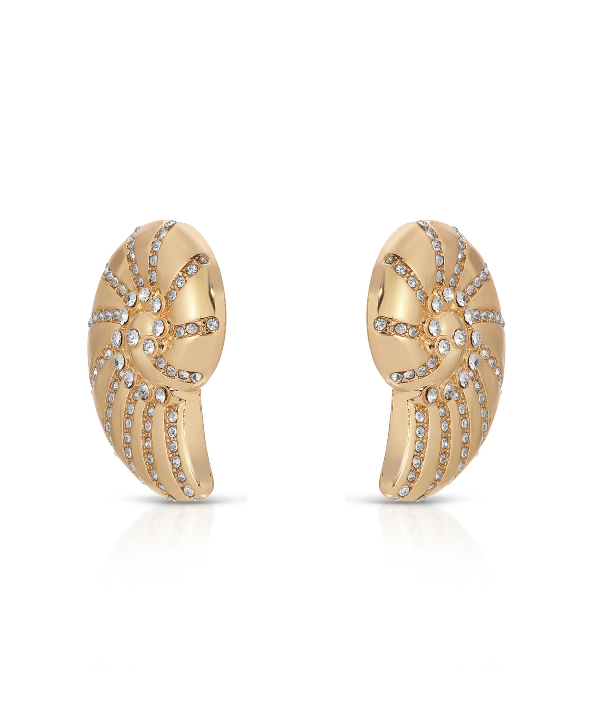 Ettika Studded Shell Statement Stud Earrings In Gold