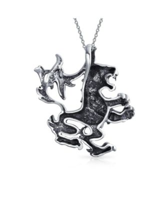 Leo Lion Zodiac Sign Astrology Horoscope Pendant Necklace Sterling Silver