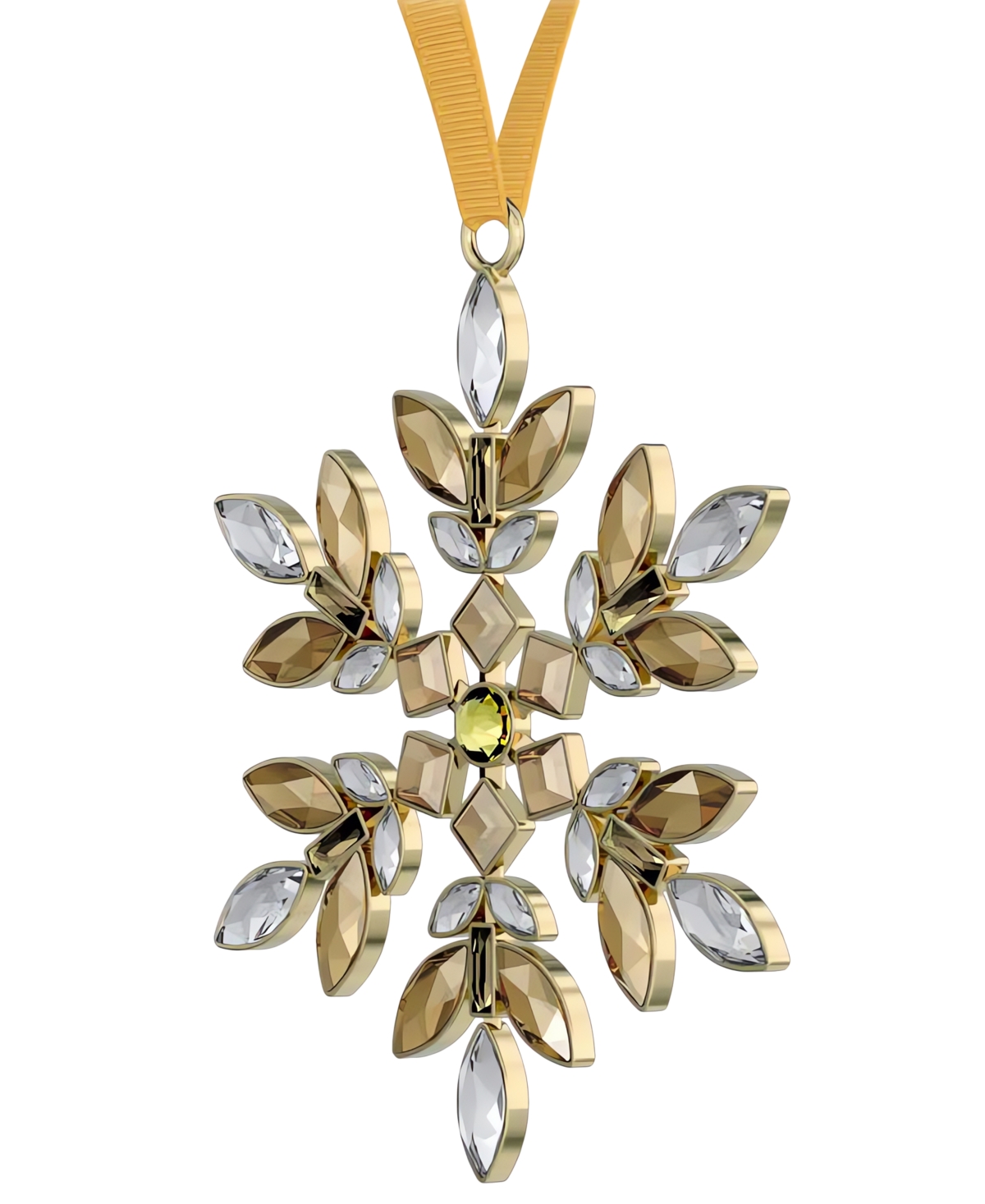 Swarovski Gold Tone Crystal Hanging Snowflake Ornament In No Color