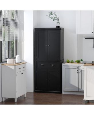 72.5" Kitchen Pantry Cabinet with 4 Doors, Drawer