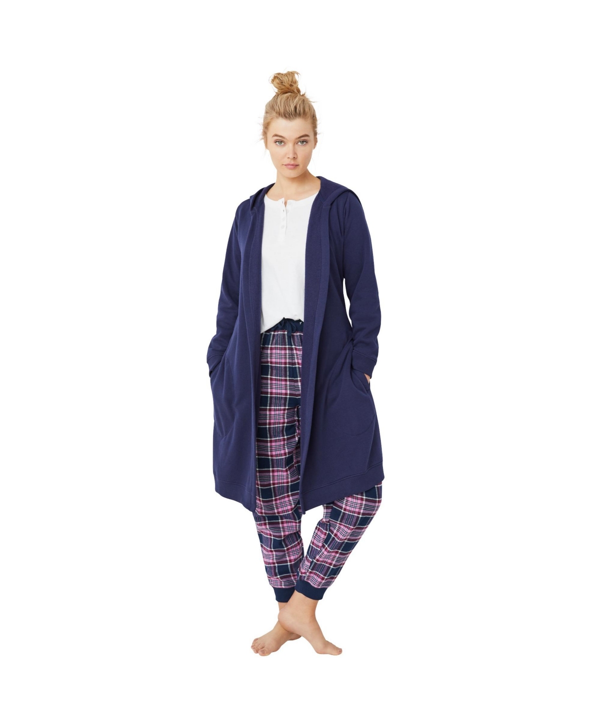 Ellos Plus Size Hooded Fleece Robe