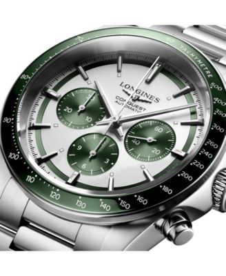 Men's Swiss Automatic Chronograph Conquest Stainless Steel Bracelet Watch 42mm