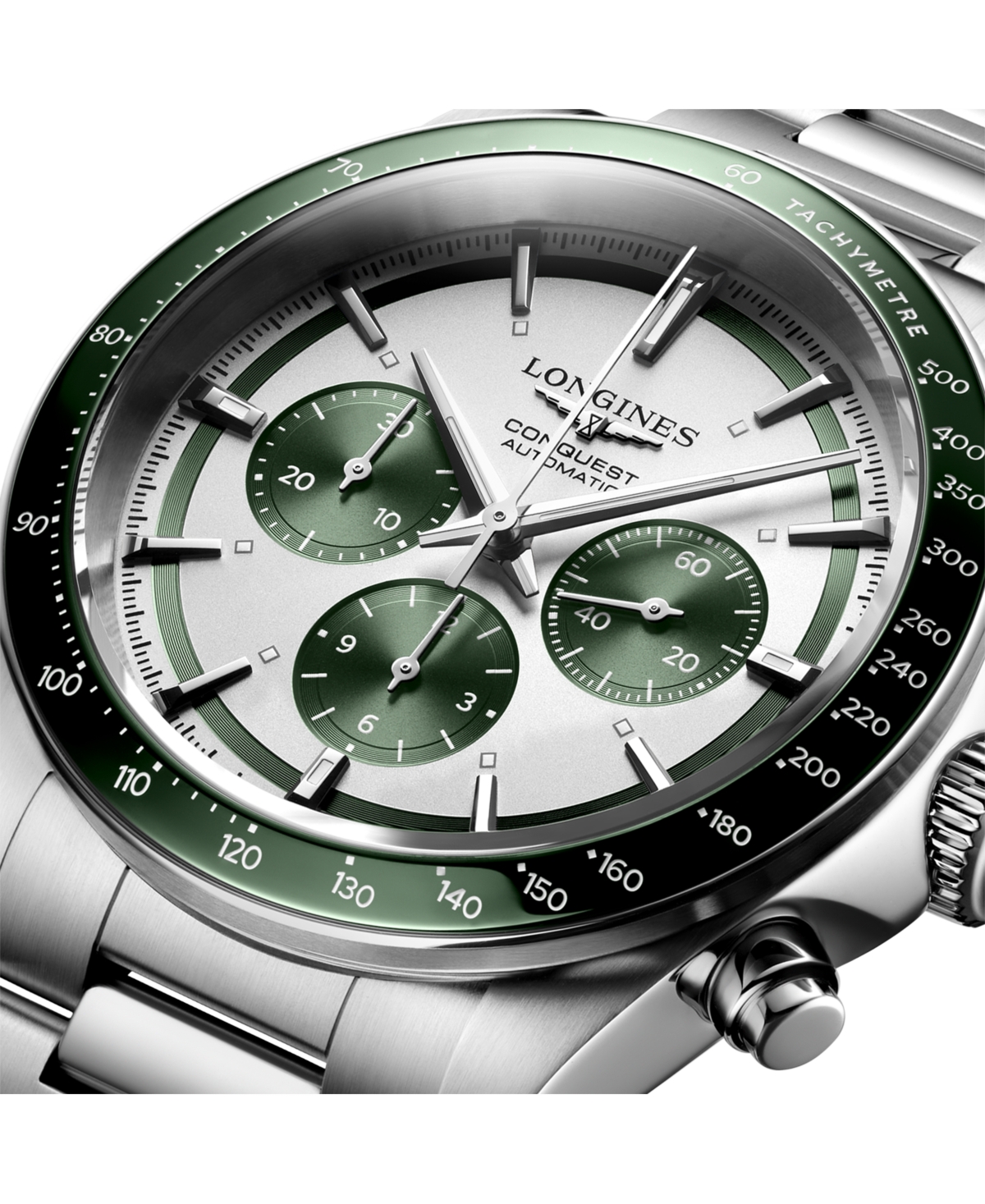 Longines Men's Swiss Automatic Chronograph Conquest Stainless Steel Bracelet Watch 42mm In No Color